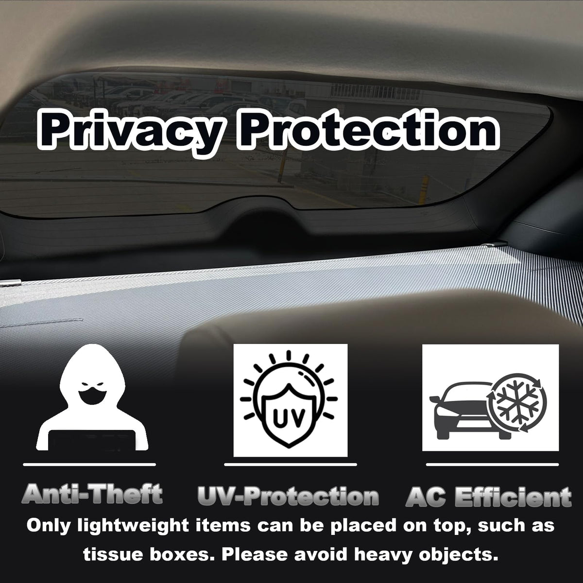 Volcaner lifestyle shot Tucson rear open with cover installed for tidy, secure cargo