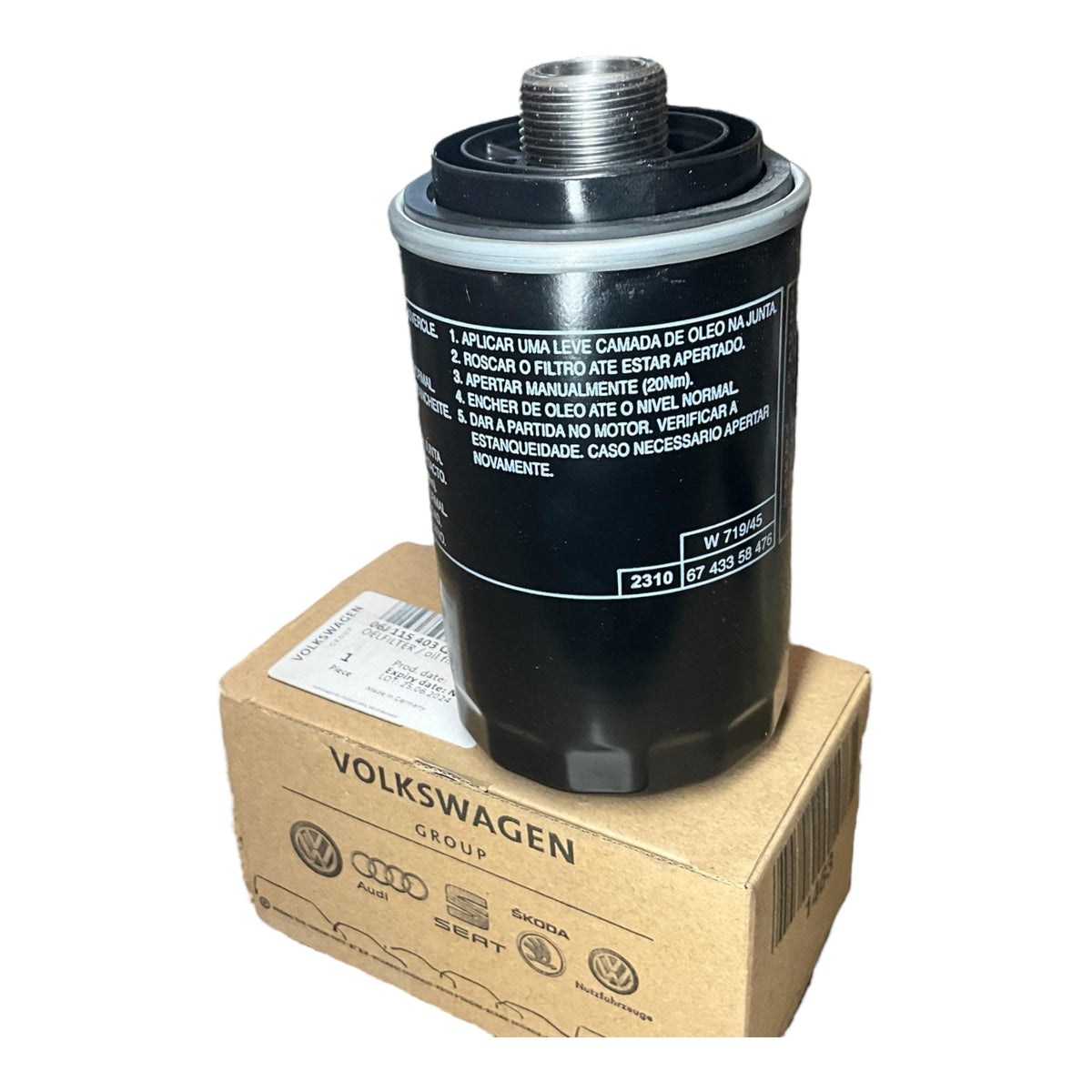 Volkswagen filter installed in engine bay demonstrating OEM compatibility