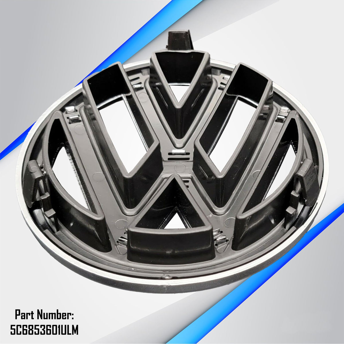 Volkswagen emblem installed on Jetta grille showing exact OEM fit and restored look