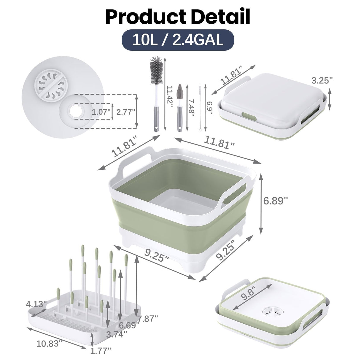 Volnamal brushes and accessories included for thorough cleaning of bottles and nipples benefit