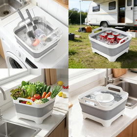 Volnamal basin in use washing bottles in kitchen sink for quick cleanup