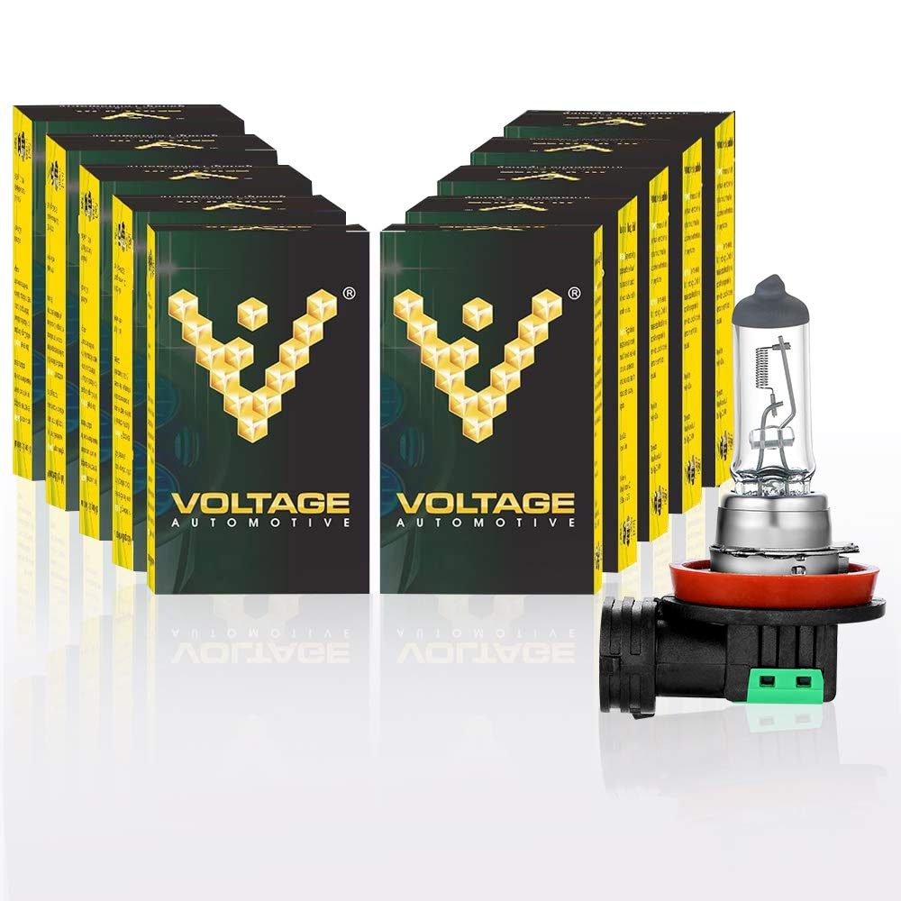 Voltage Automotive H11 10-pack front packaging showing quantity and fitment benefits