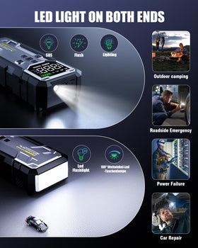 VoltSurge multi‑mode LED light illuminating roadside for safer night use