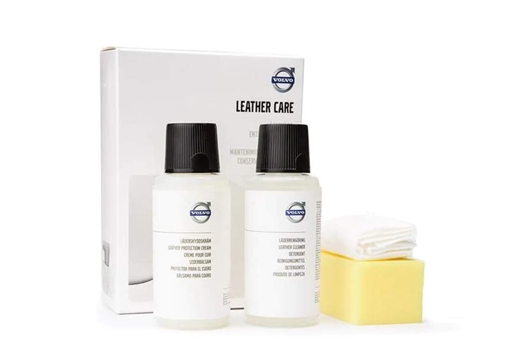Volvo genuine leather car kit front packaging showing authentic fit and durable finish