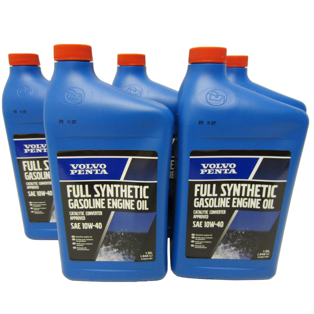 Volvo Penta front label quart showing brand and clear OEM identification for correct oil choice