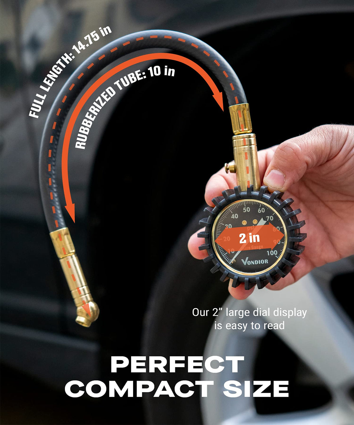 VONDIOR in use on car valve providing fast, secure connection and instant reading