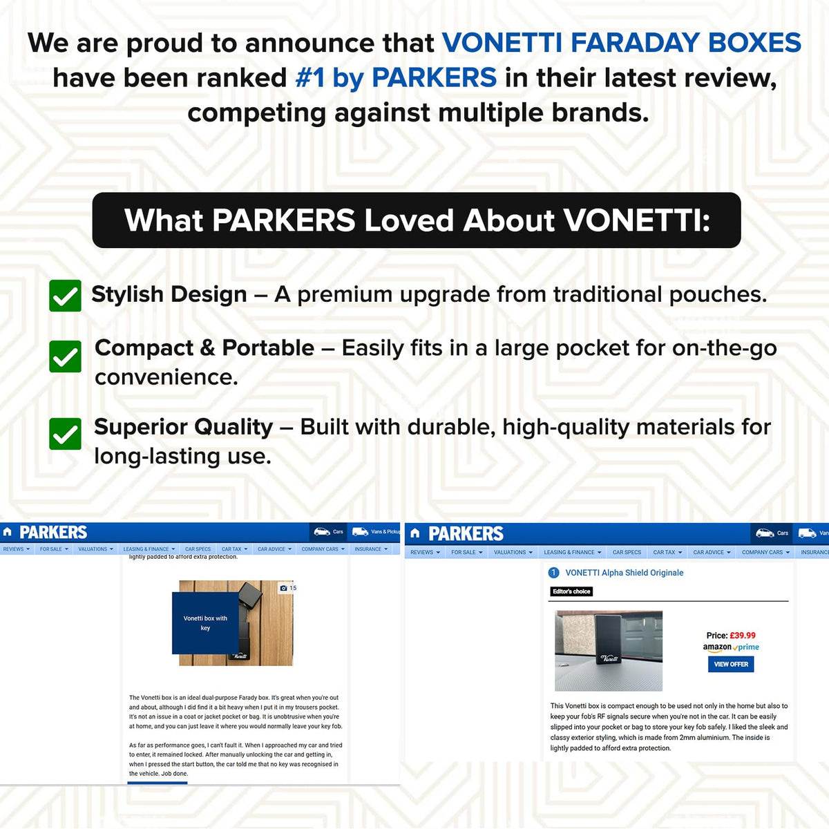 VONETTI stored inside a travel bag showing portable security