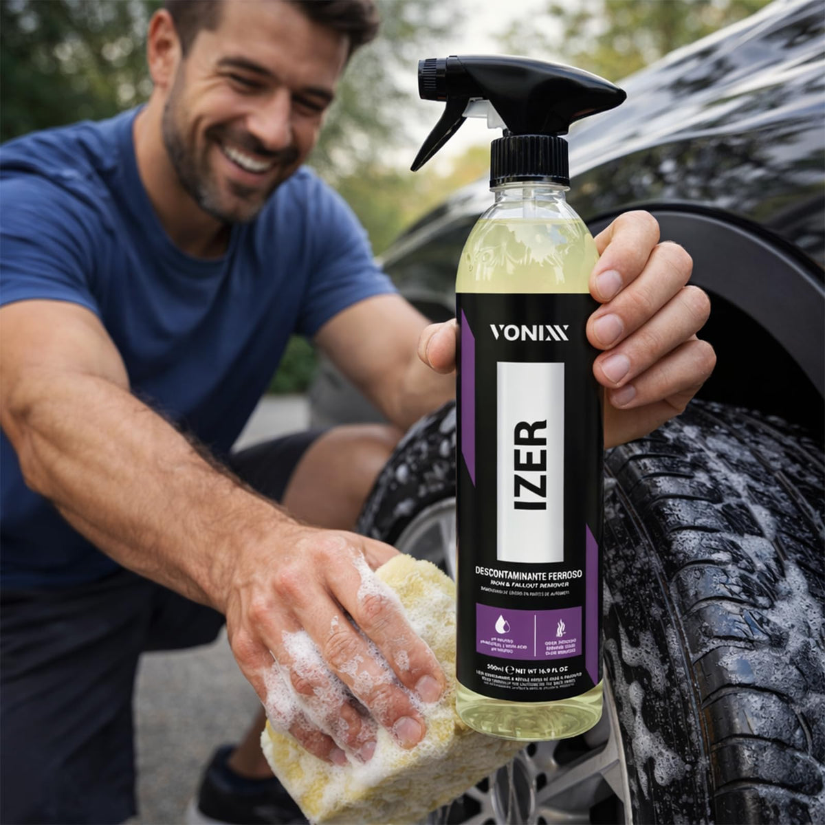 Vonixx Izer restoring chrome surface reducing rust spots and improving appearance