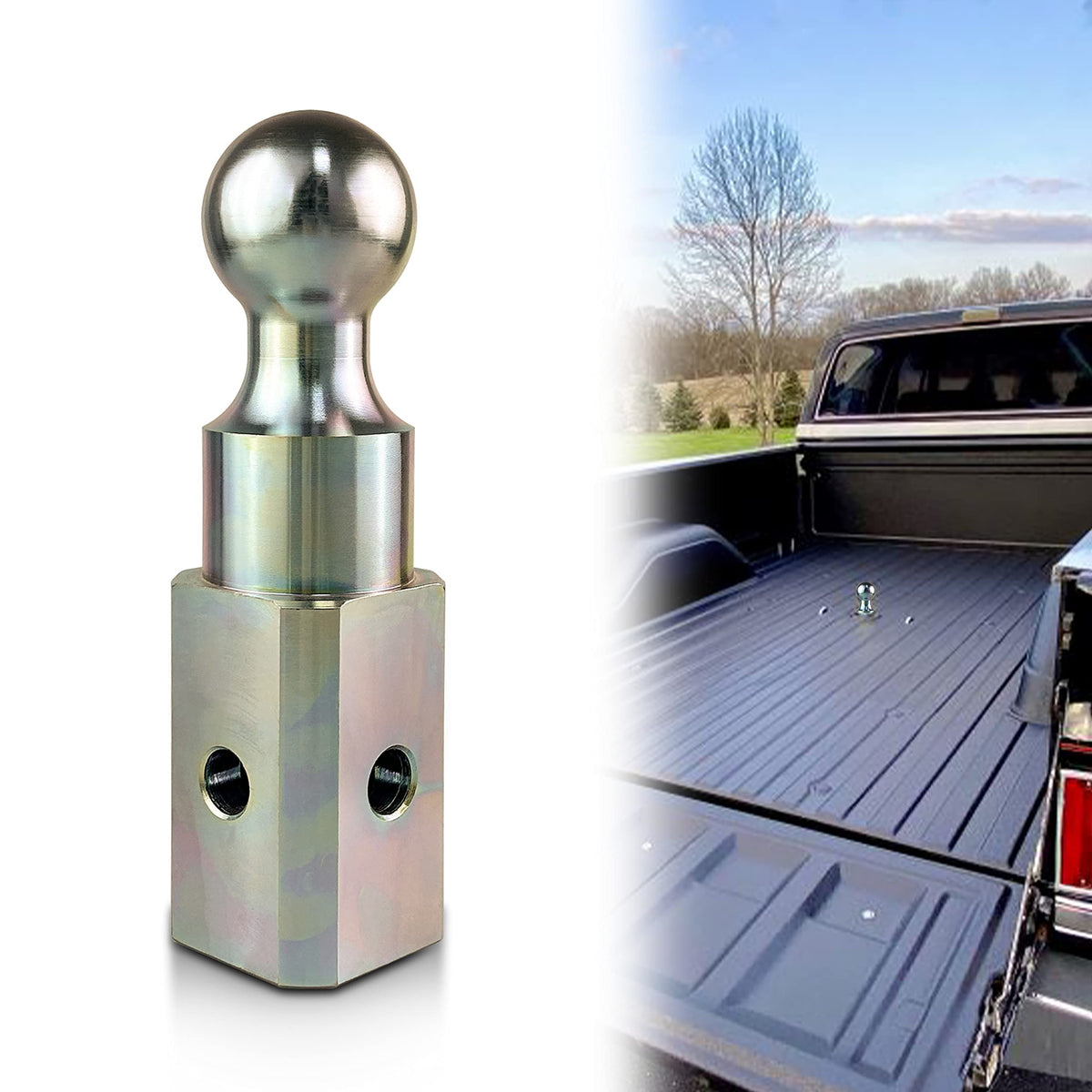 VONLX front view gooseneck ball showing robust forged-steel and fitment benefits
