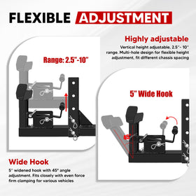 VONLX latch detail securing trash can to carrier for stable towing