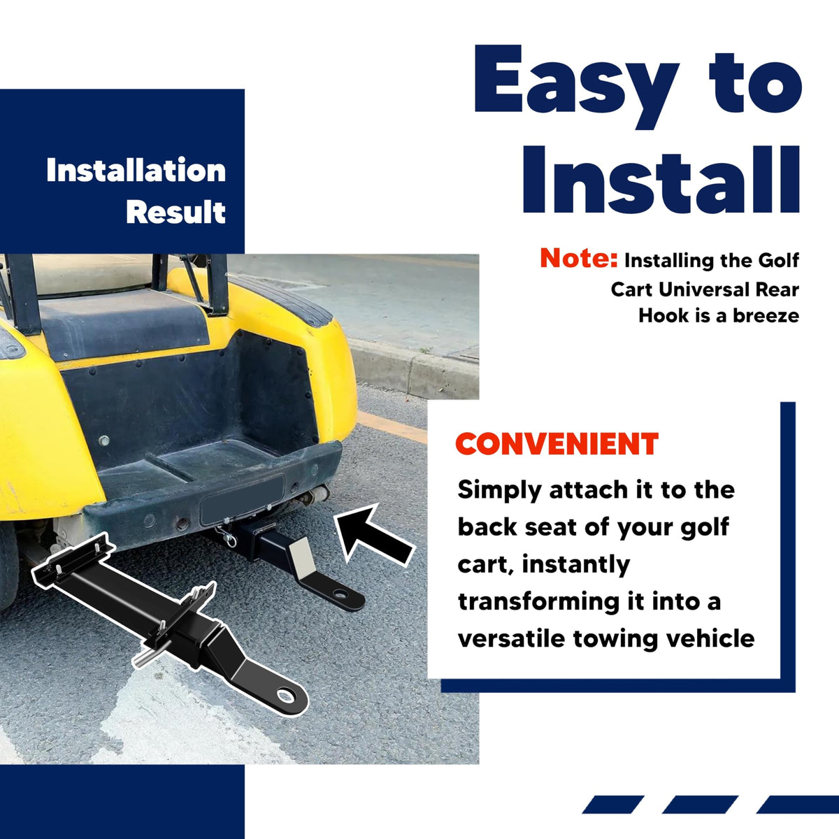 VONLX golf cart towing a small trailer demonstrating added hauling versatility