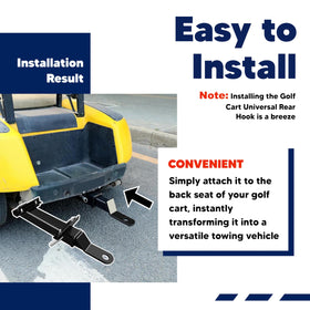 VONLX golf cart towing a small trailer demonstrating added hauling versatility