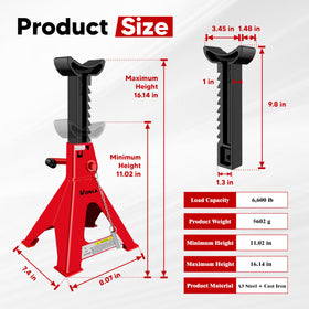 VONLX jack stand next to hand for scale showing compact storage benefit