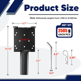 VONLX side profile showing 2" shank for universal hitch compatibility