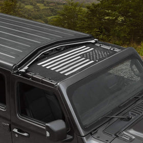 Voodonala front view on Jeep JL showing sun protection benefit