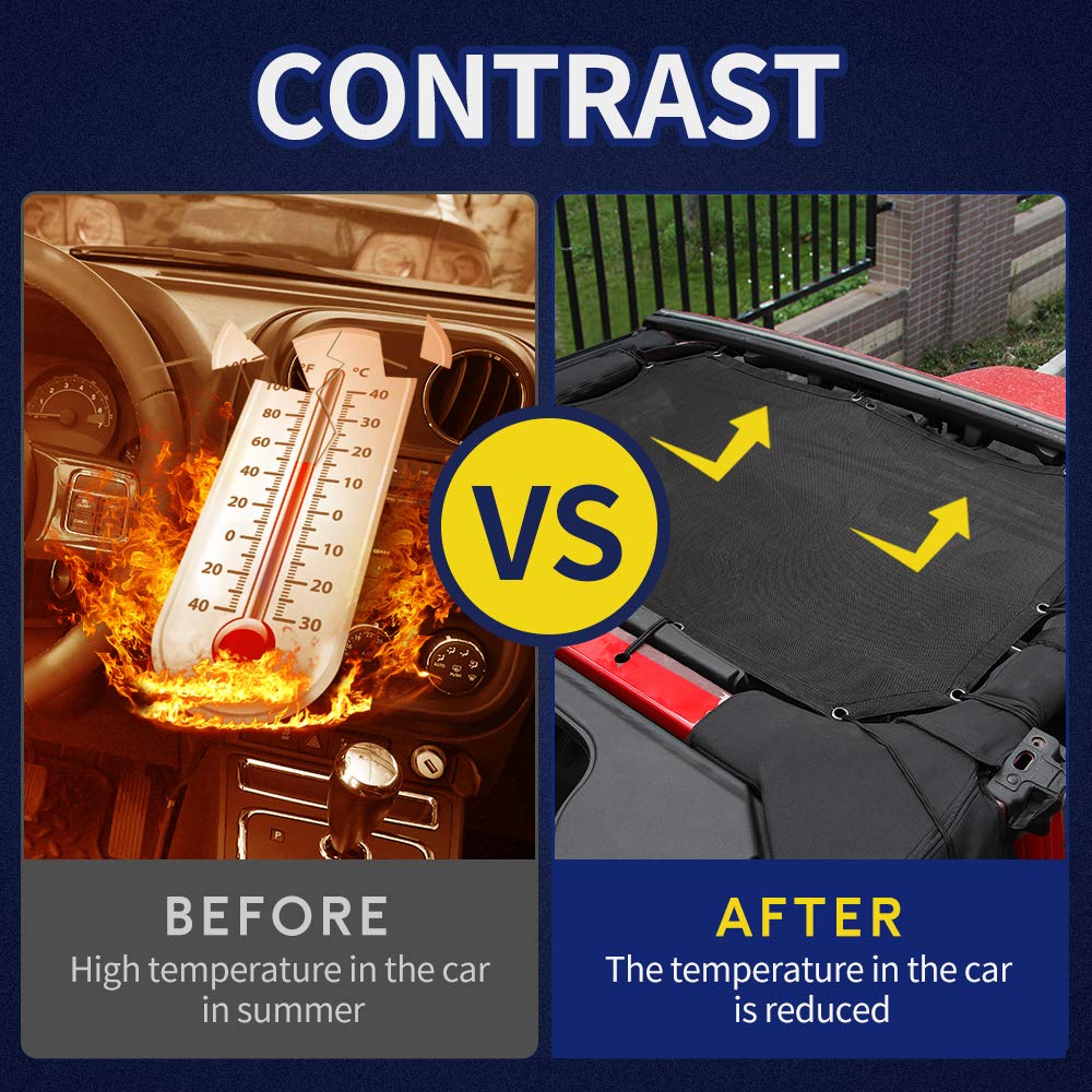 Voodonala installed on Jeep side profile reducing cabin heat