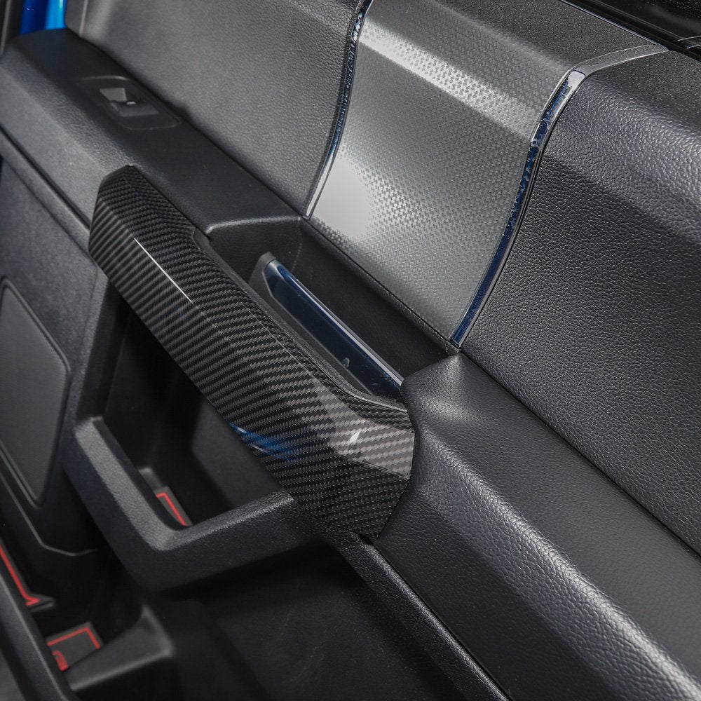 Voodonala interior lifestyle shot in F150, cohesive sporty cabin benefit