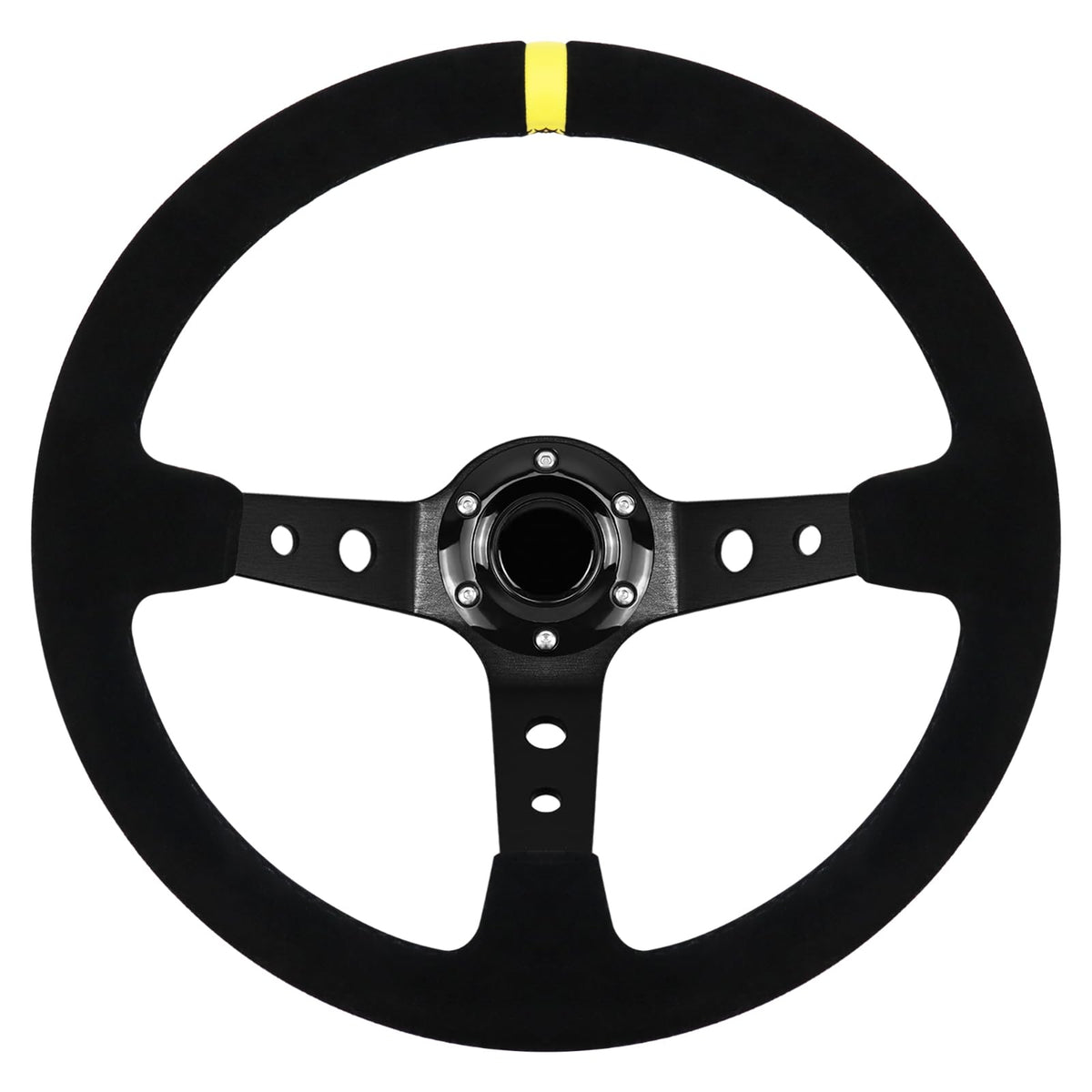 VOONKE front view of wheel showing deep-dish profile and horn button benefit grip