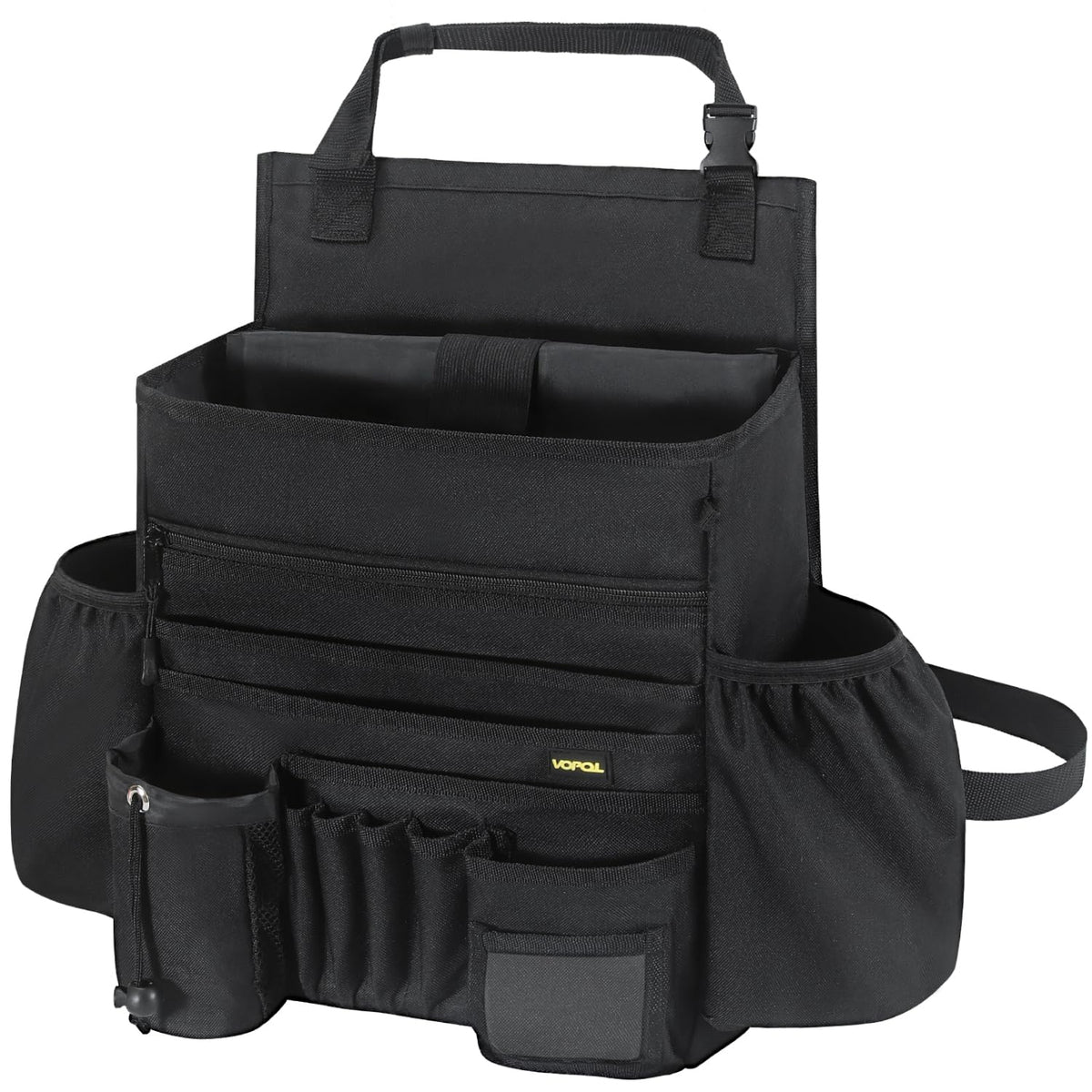 VOPQL front view showing entire organizer and tidy storage benefit