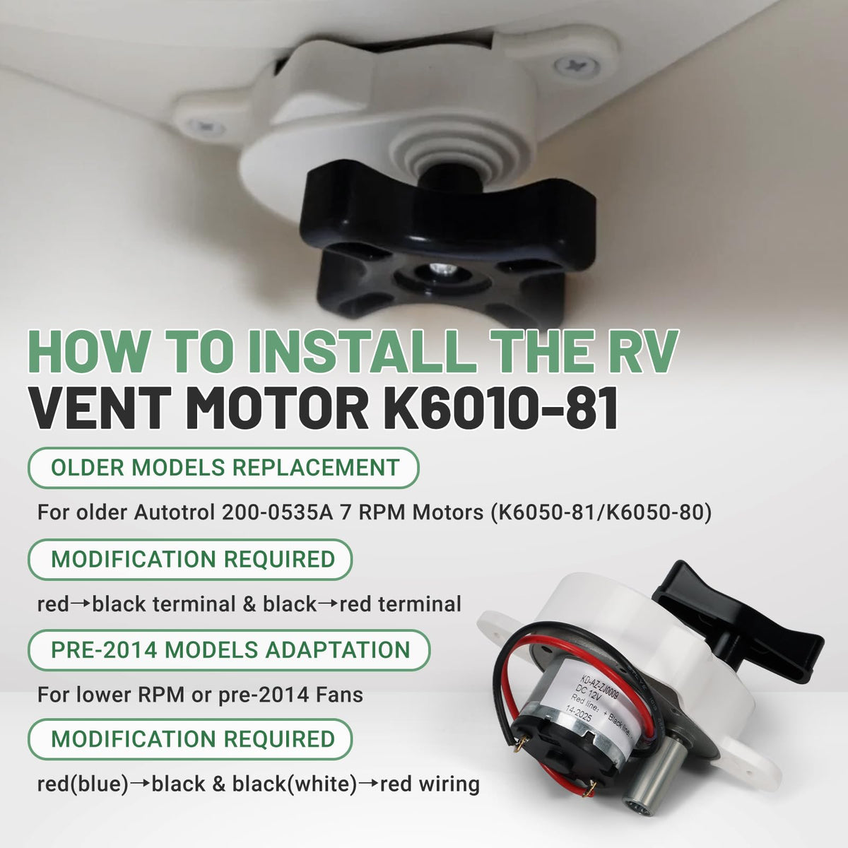 VORGENS K6010-81 installed in an RV roof vent demonstrating smooth lift operation