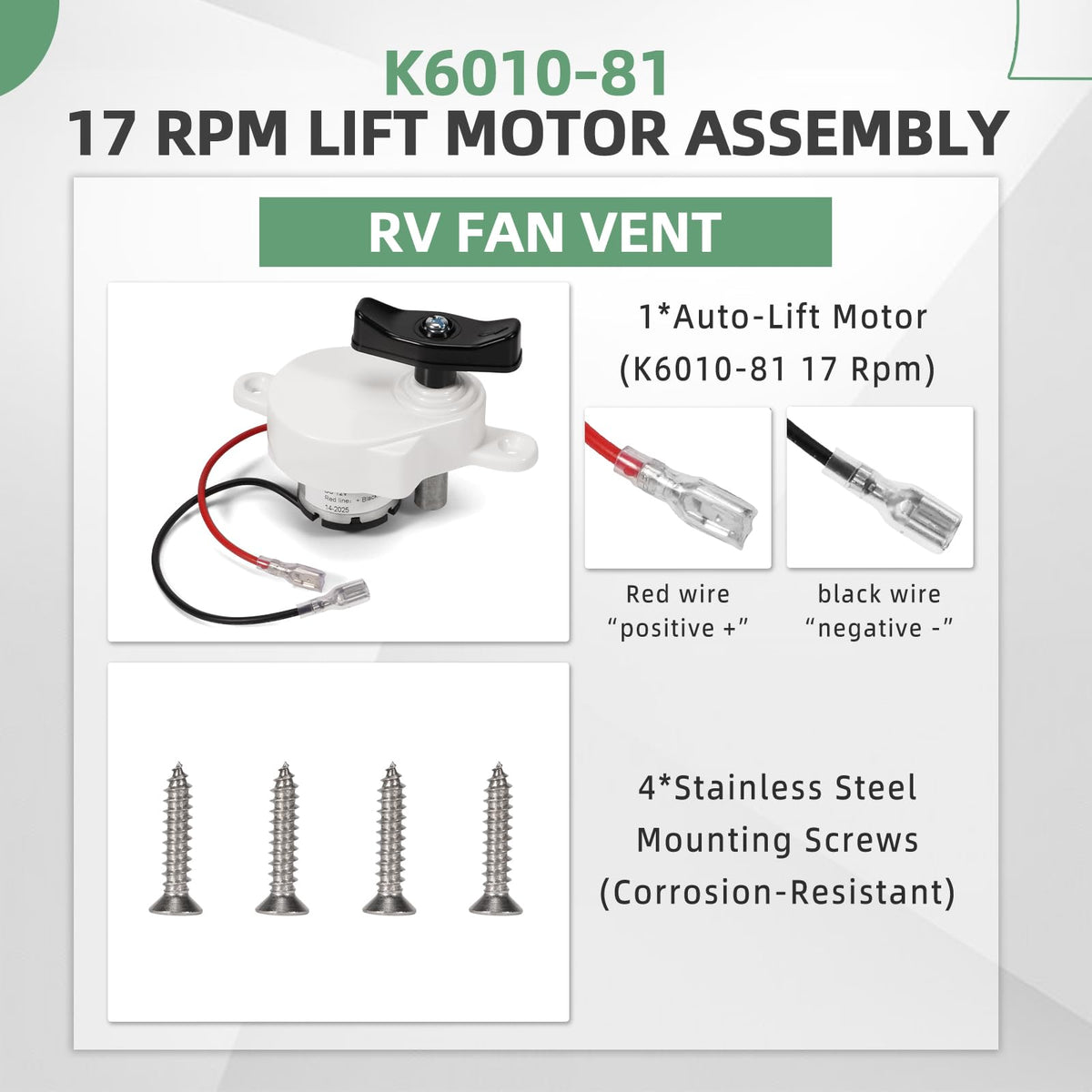 VORGENS K6010-81 UV-resistant white cap close-up protecting motor internals from weather