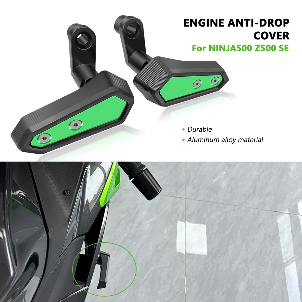 VORILES mounted on NINJA500 Z500 SE side profile illustrating engine protection