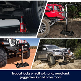 Vornalex base plate in roadside setting supporting tire change for safe field use benefit
