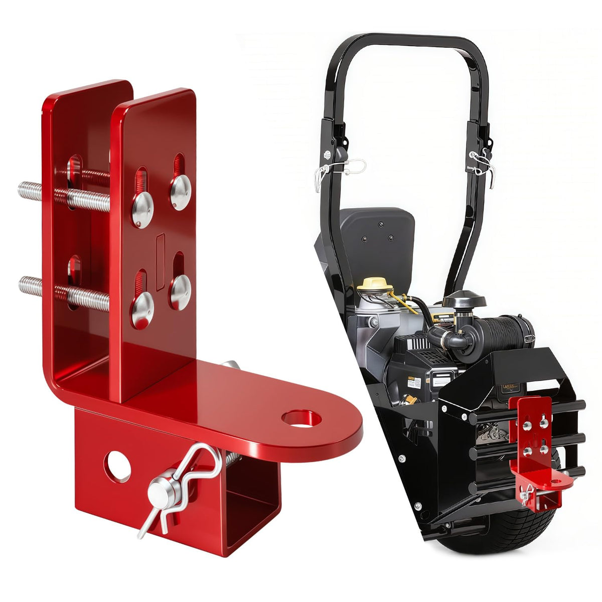 Vornalex front view of hitch mounted showing full profile and sturdy build benefit