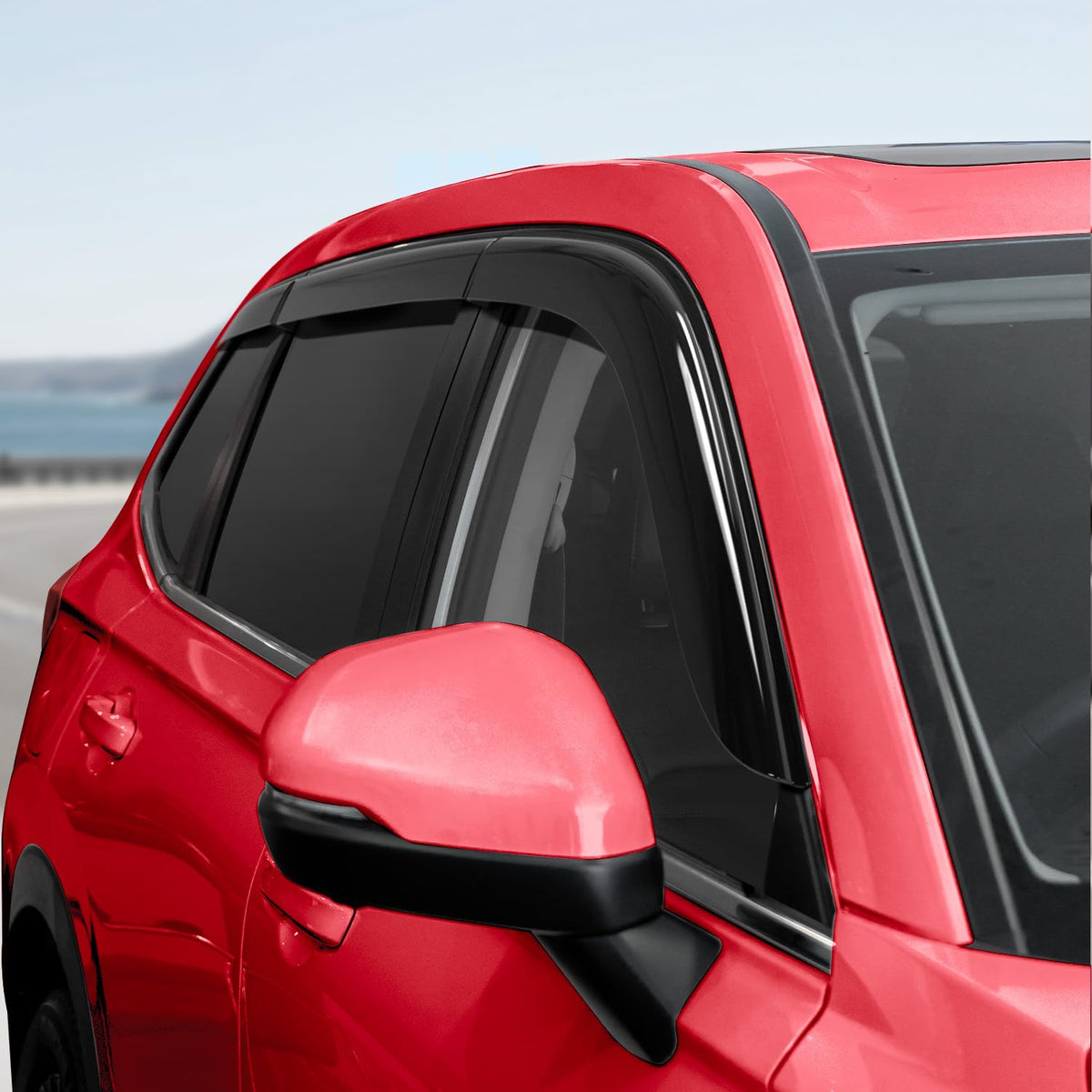 Voron Glass front driver visor illustrating snug fit and reduced wind noise