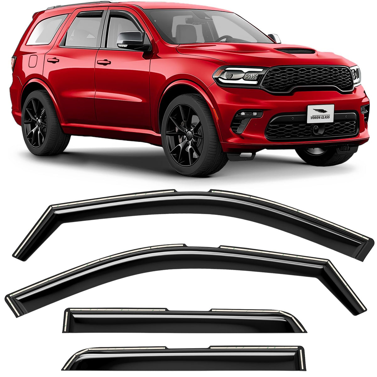 Voron Glass front passenger-side visor showing sleek OEM-style fit and protection