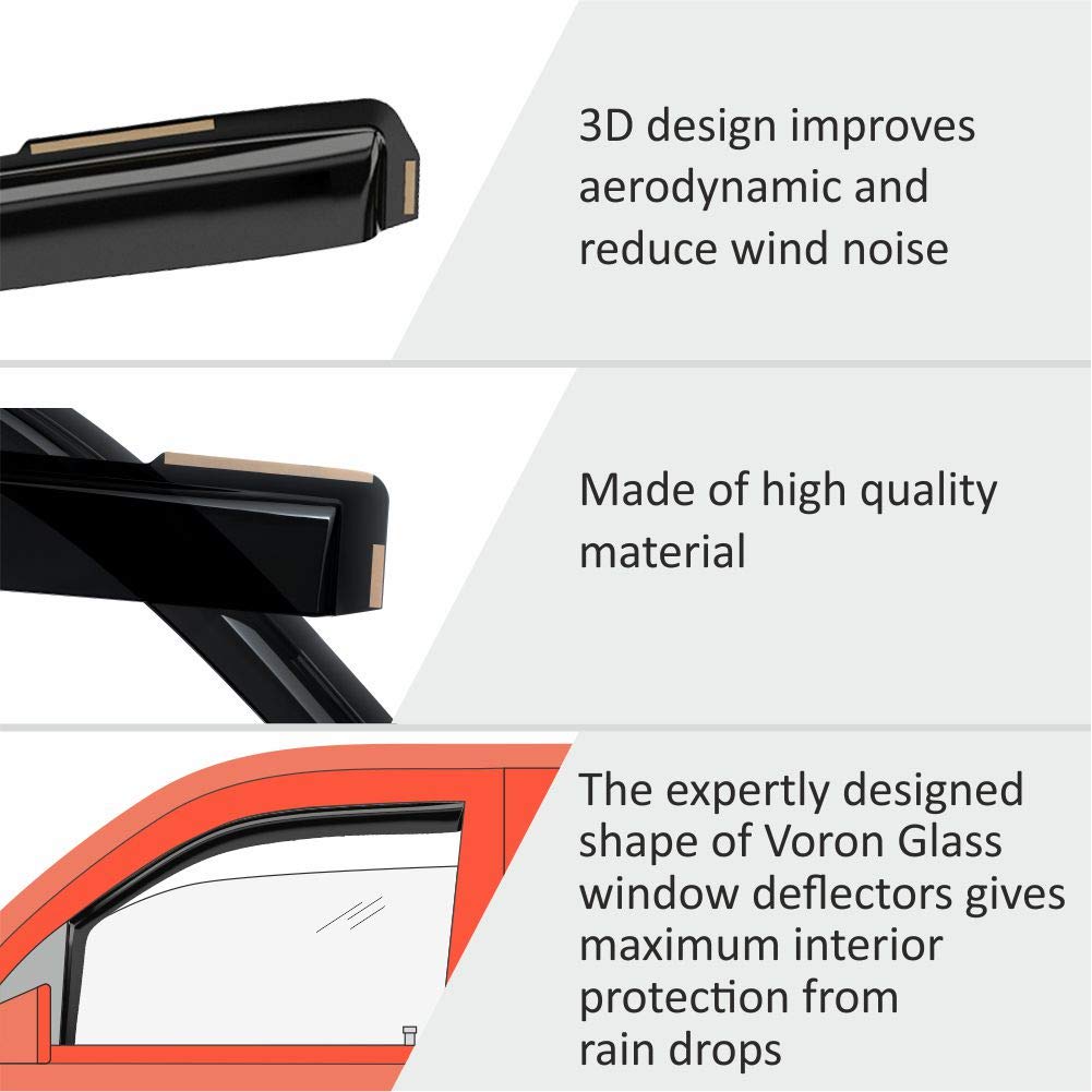 Voron Glass installed on rear passenger window showing sleek fit and reduced wind noise benefit