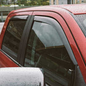 Voron Glass rear visor overview on truck improving airflow and rain defense
