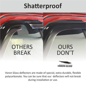 Voron Glass rear window visor demonstrating coverage and splash deflection