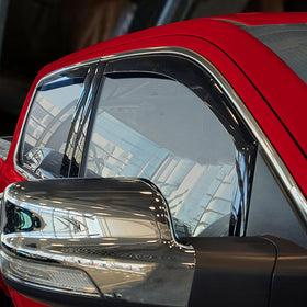 Voron Glass side profile installed on Crew Cab improving airflow and appearance