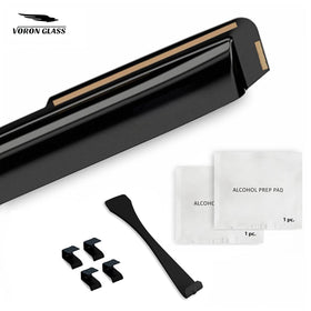 Voron Glass in-channel installation detail illustrating adhesive bonding for secure fit