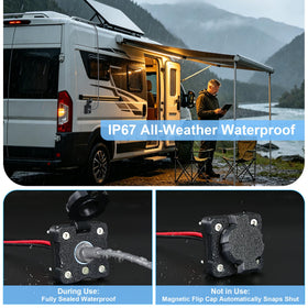 VORZOKISPL magnetic flip cap closed protecting socket from rain and dust