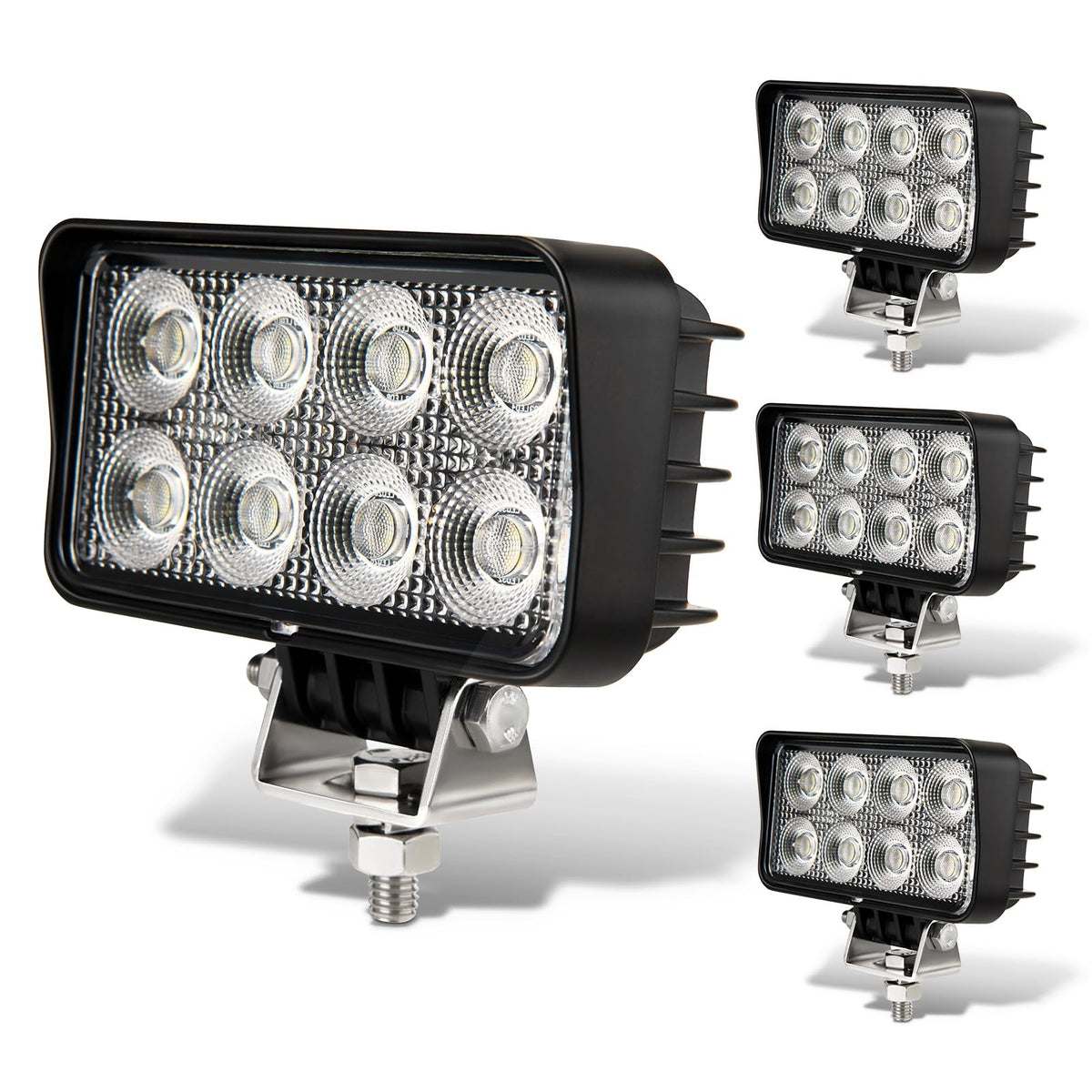 VOSIGLIA front view showing lamp face and wide flood beam benefit