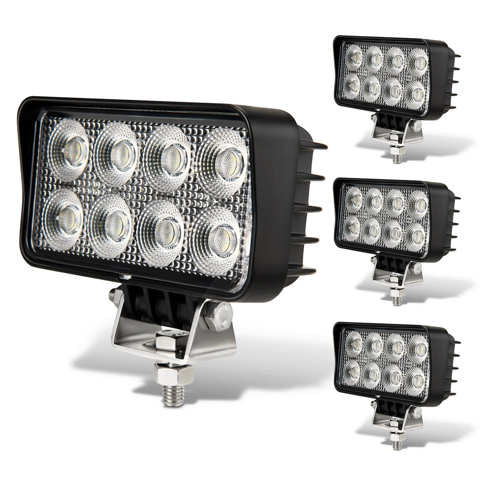VOSIGLIA front view showing lamp face and wide flood beam benefit
