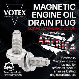 Votex magnet face close-up capturing ferrous particles for cleaner oil