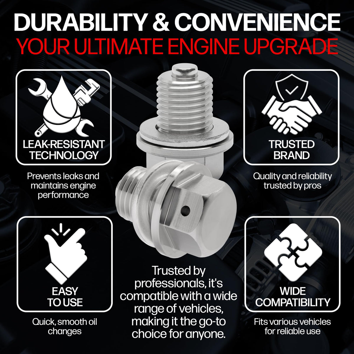Votex aluminum crush washer detail showing seal and leak-prevention benefit