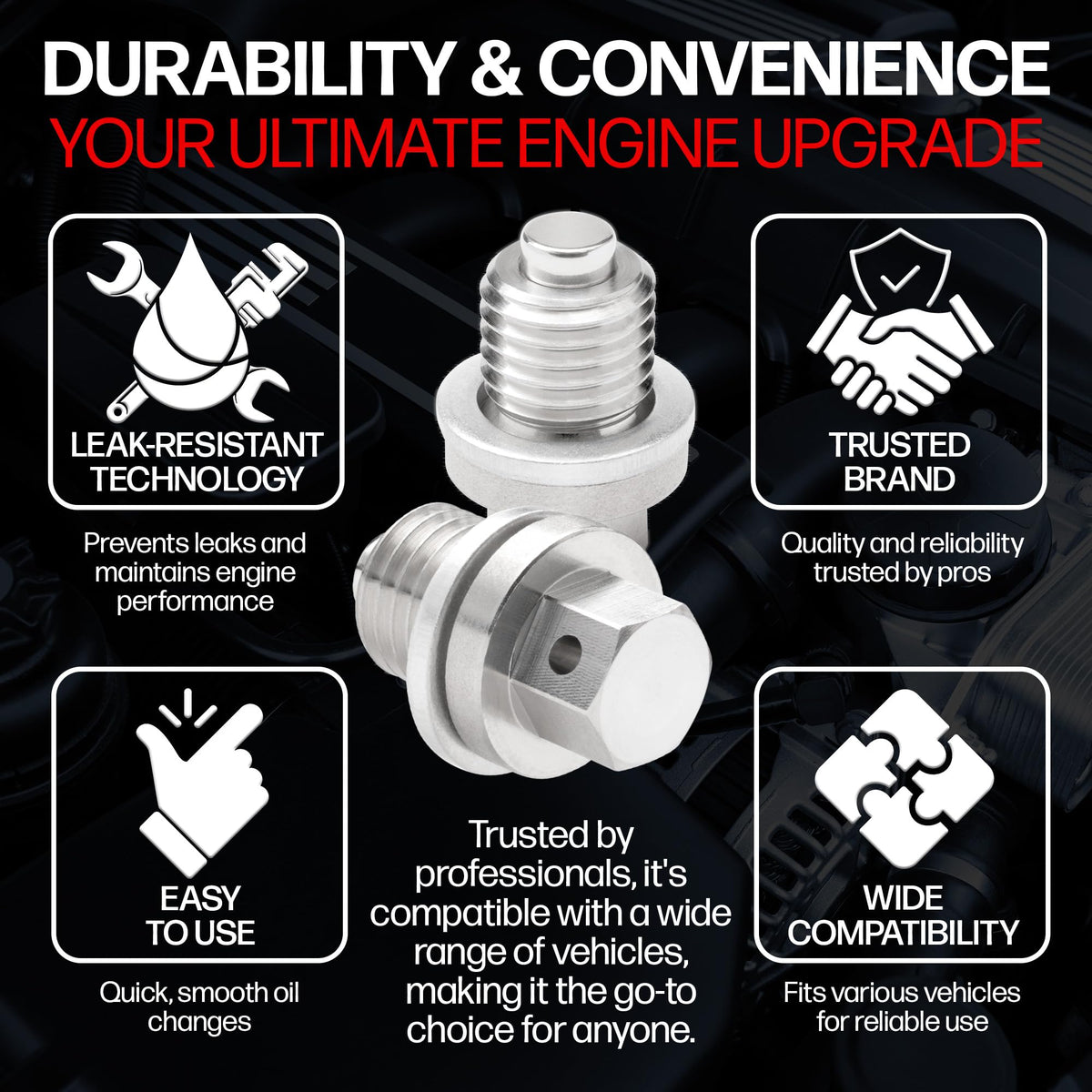 Votex aluminum crush washer included for leak-proof installation