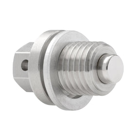 Votex front view of stainless steel plug showing durable finish and secure fit