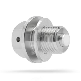 Votex front view drain plug showing threads and head, durable stainless benefit