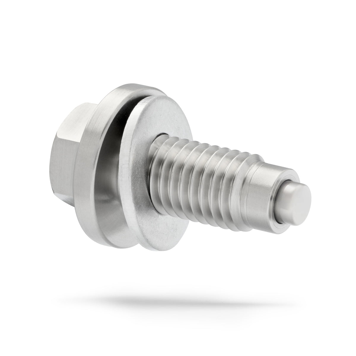 Votex drain plug front view showing solid stainless-steel construction and fitment benefit