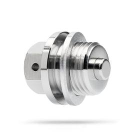 Votex front view of stainless steel drain plug showcasing robust design and fit