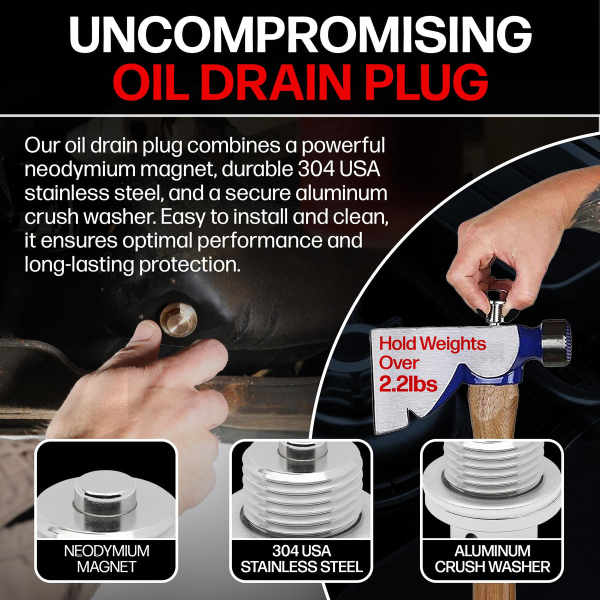 Votex installed in oil pan demonstrating secure seal and real-world use