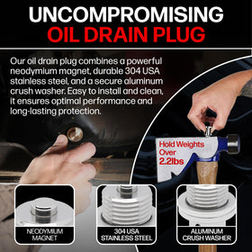 Votex installed in oil pan demonstrating secure seal and real-world use