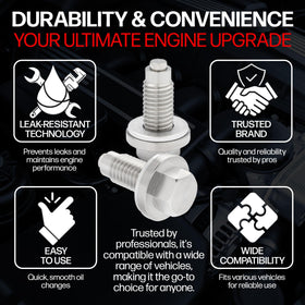 Votex drain plug installed in oil pan demonstrating easy maintenance benefit