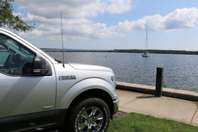 Votex antenna installed on Toyota Tundra demonstrating secure OEM-size fit