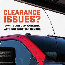 Votex antenna on truck going through car wash demonstrating durability